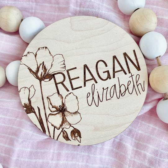 Personalized Baby Name Disk| Newborn photography| New baby | New Mom| Fresh 48| Photo Props| Baby Girl| Baby Boy| Name plate disk| Name sign