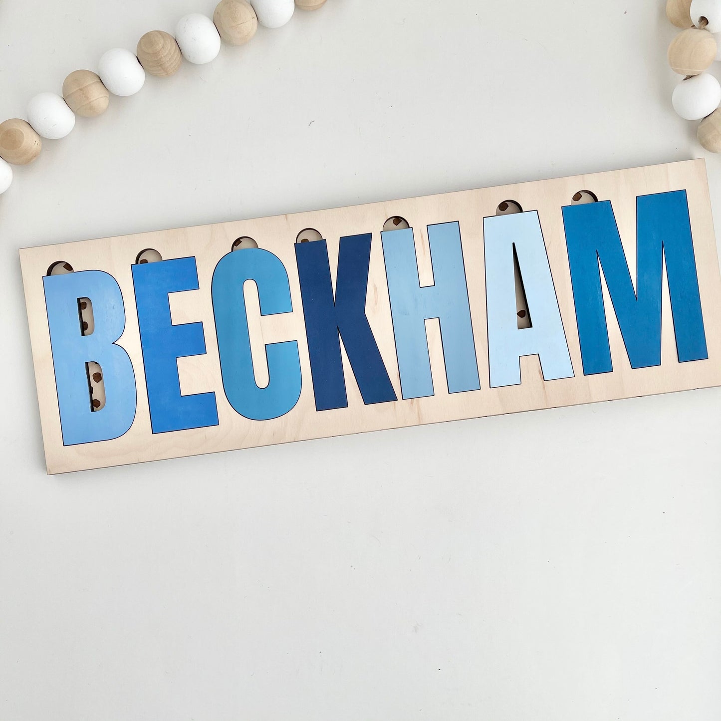 Dotted Wood Engraved Name Puzzle