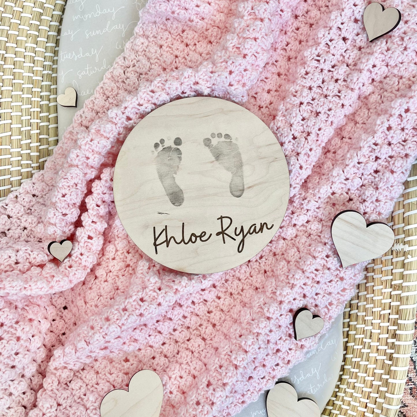 Personalized Baby Name Disk| Newborn photography| New baby | New Mom| Fresh 48| Photo Props| Baby Girl| Baby Boy| Name plate disc| Name sign
