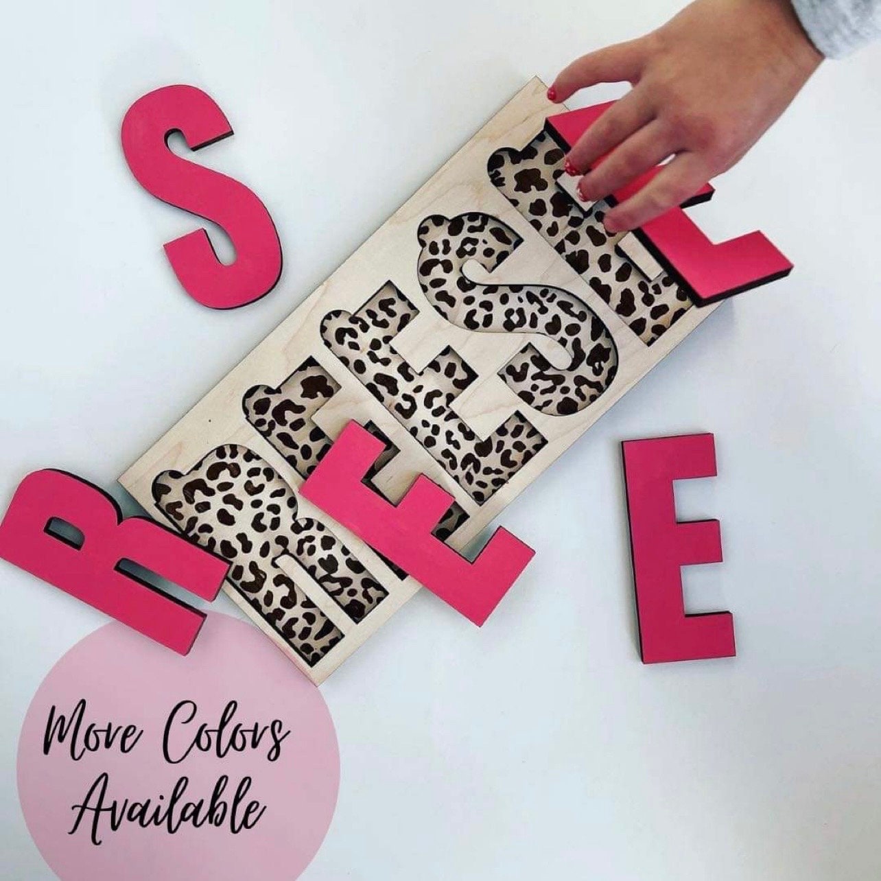 Personalized Cheetah Print Name Puzzle -Engraved Wooden Puzzle for Nature Lovers and Home Decor -Unique Gift Idea for Birthdays or Holidays